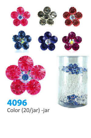 White Smoke Stone Hair Pin (20/jar) #4096 Color - jar
