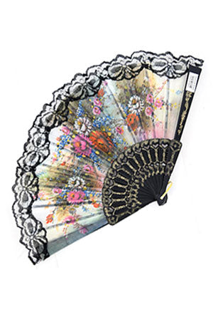 White Smoke Magic Gold Hand Fan #6564 - dz