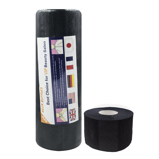 White Smoke Neck Ruffles Paper-Black (5 IN 1) #99198 (5 rolls/pk) -pk