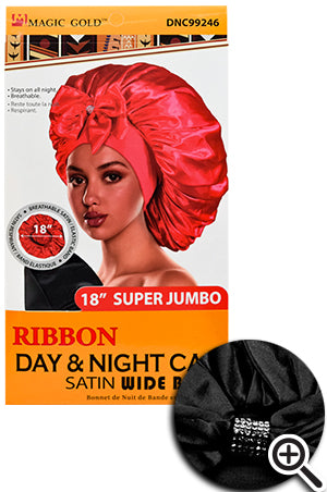 Magic Gold Ribbon Day&Night Satin Cap(18"S.Jumbo)#DNC99246 BLK-dz