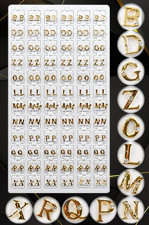 Stone Earring [Initials Gold] 72pair #99911 -pk