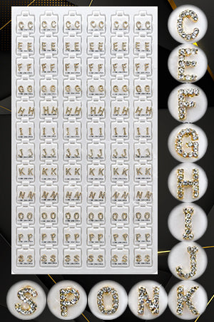 Stone Earring [Initials Gold] 72pair #99912 -pk