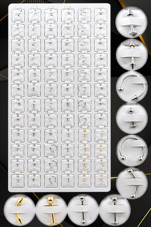 Body Jewelry 72pcs Gold&Sliver Boby Piercing #99916-pk