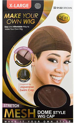 Qfitt Mesh Wig Cap(Dome style-XL )#Q5122Brown-dz
