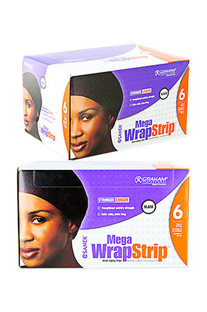 White Smoke Sanek Mega Wrap Strip [Black] (40strips/6pk/bx) #55142 -bx