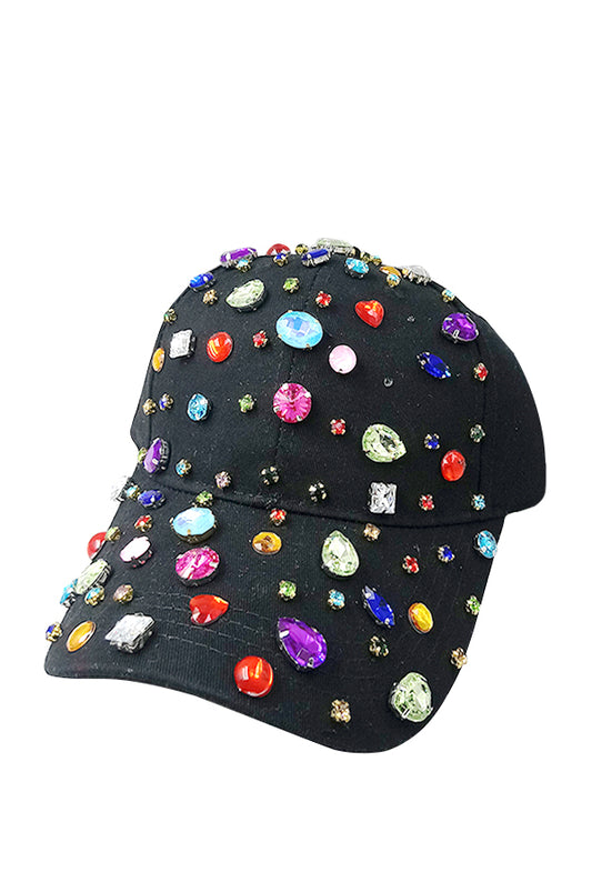 SMA RINESTONE CAP 01-Black Rainbow