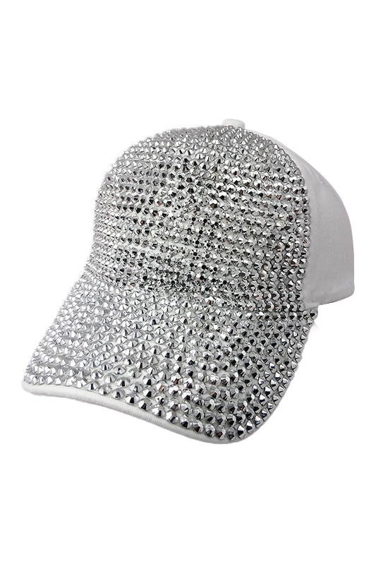 SMA RINESTONE CAP 04-White Silver
