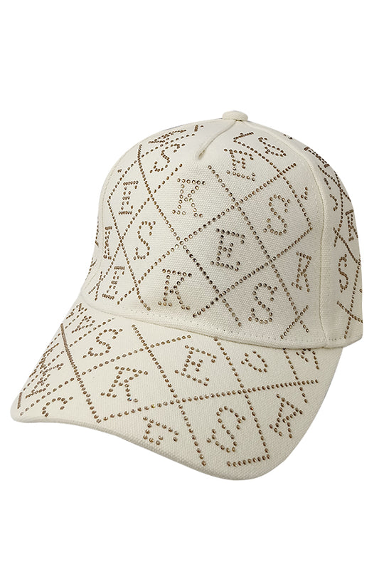 SMA RINESTONE CAP 13 - Khaki Letters