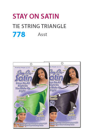 Stay on Satin Tie String Triangle [Asst] #778 - dz