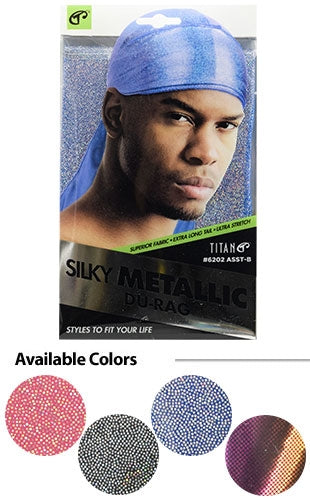Titan Silk Metallic DuRag #6202-Asst-B-dz