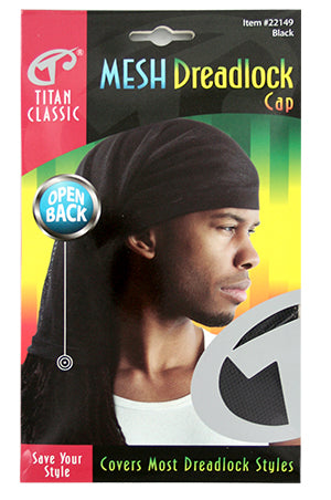Titan Mesh Dreadlock Cap #22149 Black -dz