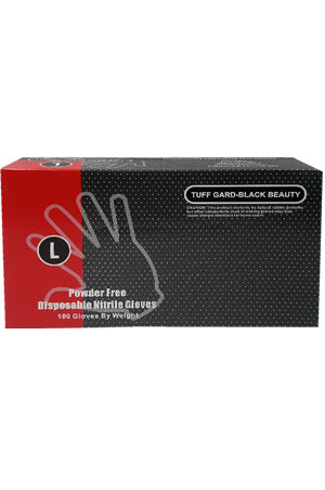 Dark Slate Gray Tuff Gard-Black Beauty -PowderFree Disposable Gloves (L/100pc) #43-20WN-BK-L-pk