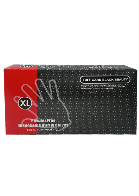 Dark Slate Gray Tuff Gard-Black Beauty -PowderFree Disposable Gloves (XL/100 pc) #43-20WN-BK-XL -pk