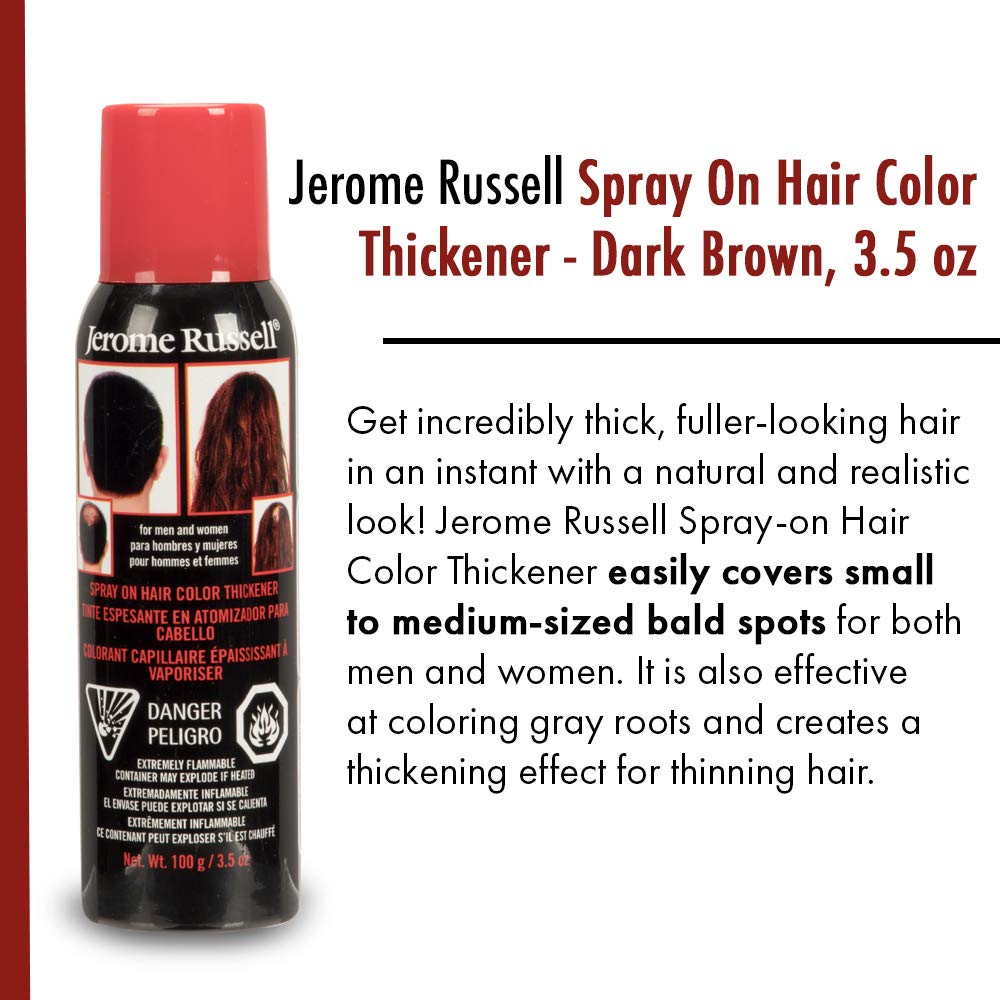 White Smoke jerome russell Hair Color Thickener for Thinning Hair, Dark Brown, 3.5 Ounce