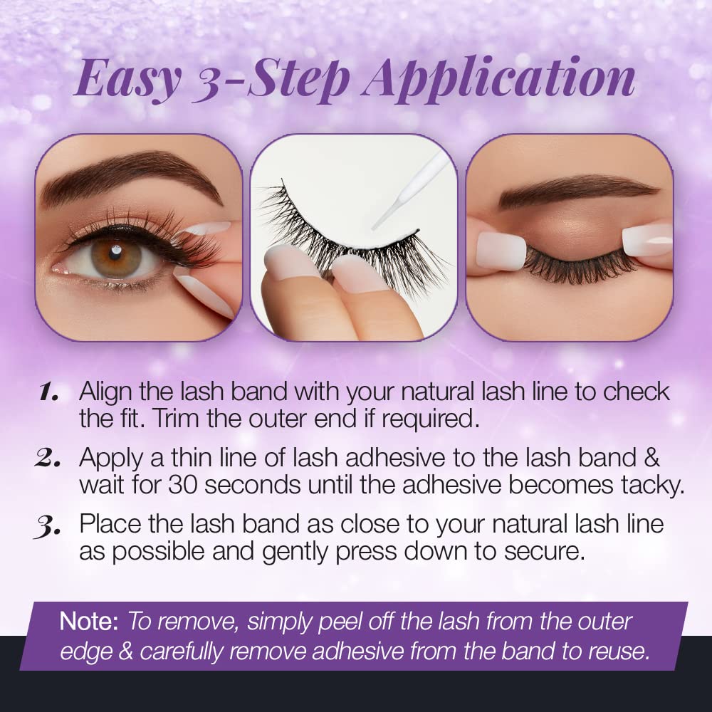 White Smoke Ardell Mega Volume Eyelashes 263 – Double Up Lashes, Feathery Soft for Dramatic Eye Look, 1 Pair