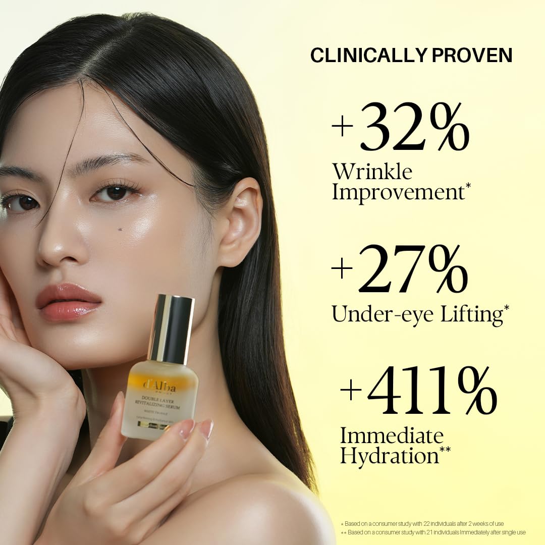Beige d'alba Piedmont Italian White Truffle Double Layer Revitalizing Serum (1.01 fl.oz), 100hr Hydration, Hyaluronic Acid and Centella Asiatica, Skin Firming and Tightening, Long-lasting Korean Skin Care