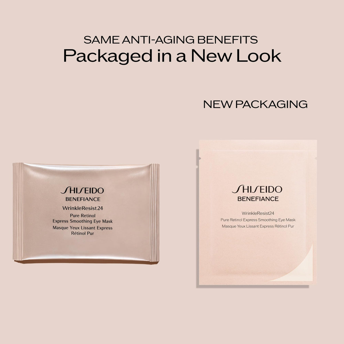 Light Gray Shiseido Benefiance WrinkleResist24 - Pure Retinol Express Smoothing Eye Mask - 12 Sets of Two Eye Masks - Reduces Appearance of Wrinkles in 15 Minutes