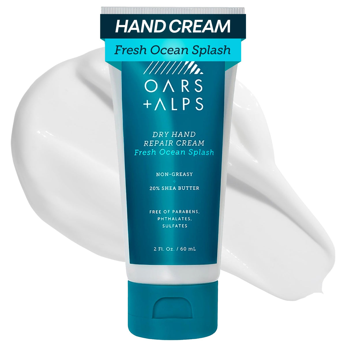 White Smoke Oars + Alps Dry Hand Repair Cream, Mens Hand Lotion, Shea Butter, 2 Fl Oz