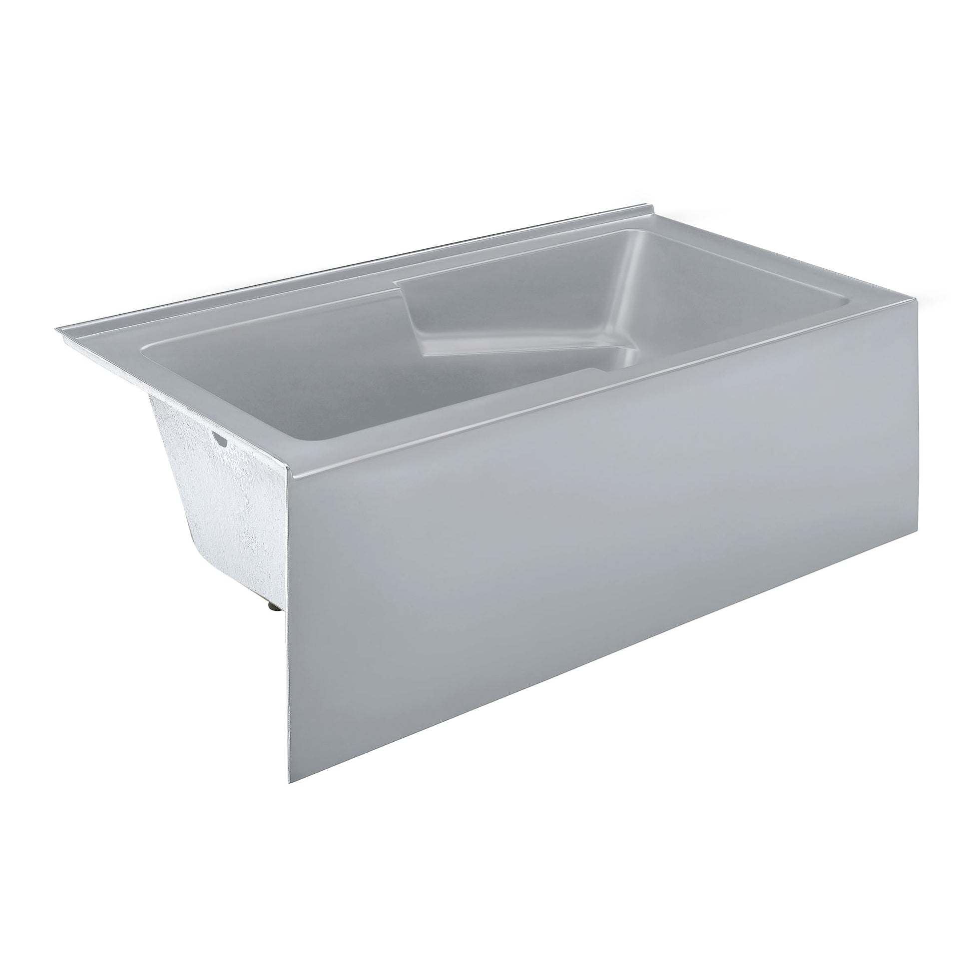 White Smoke Swiss Madison Voltaire 60 x 32 Left Drain Soaking Alcove Corner Apron Bathtub in Matte Gray