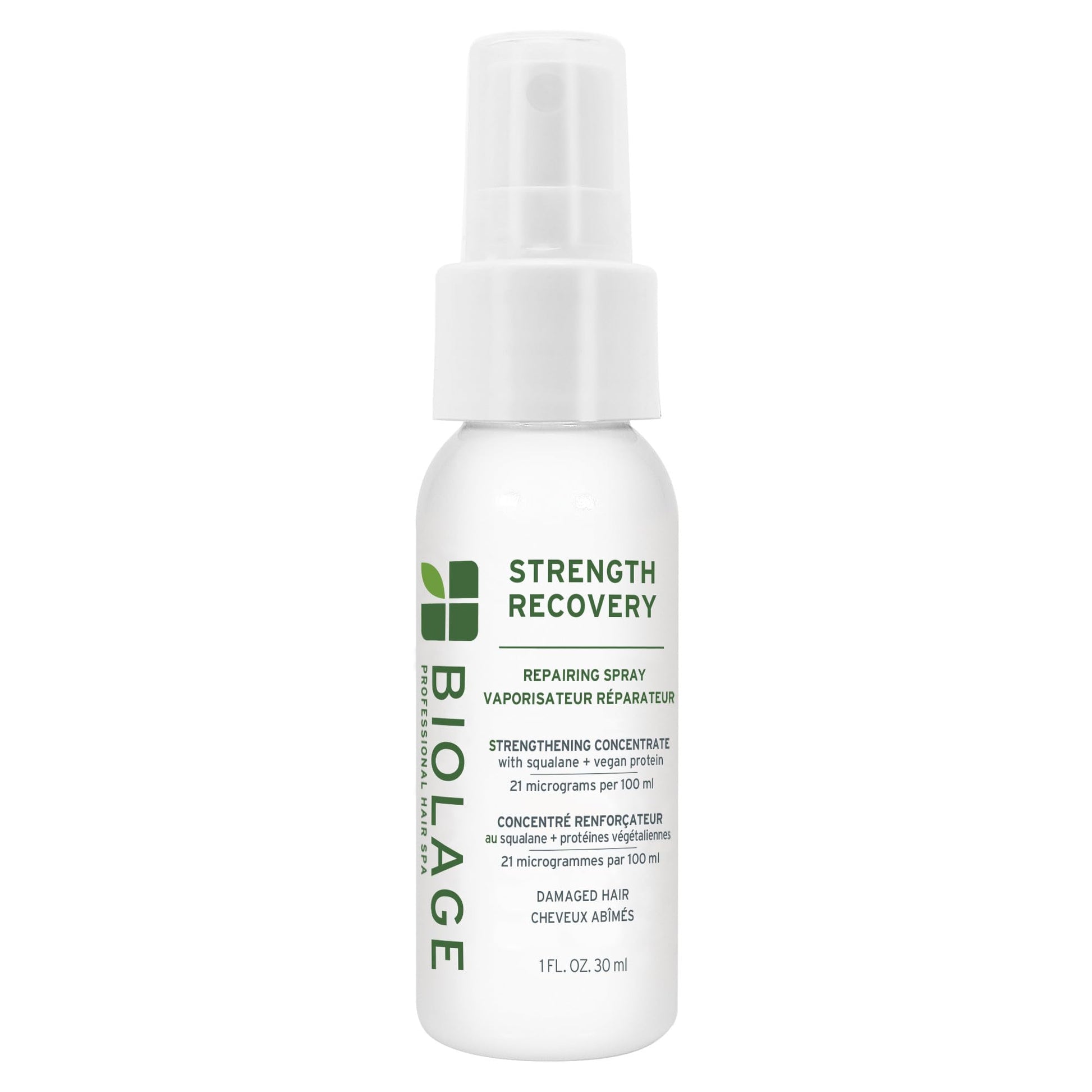 Lavender Biolage Strength Recovery Repairing Spray - Leave-In Treatment, Strengthens & Repairs Damaged Hair, Heat Protectant, Detangling Leave-In Treatment, With Olive Squalane & Vegan Proteins, 1 Fl Oz