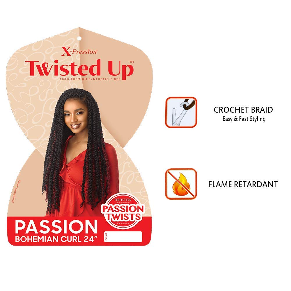 White Smoke MULTI PACK DEALS! Outre Crochet Braids X-Pression Twisted Up Passion Bohemian Curl 24" (5-PACK, 1)