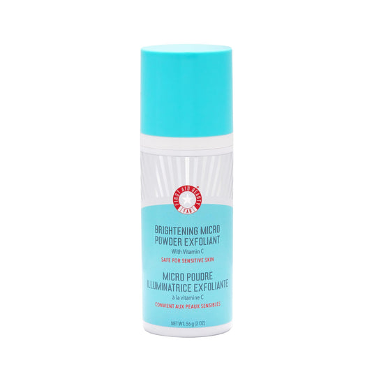 Turquoise First Aid Beauty Micro Powder Exfoliant - Face Exfoliator with Vitamin C & Jojoba Beads - Ultra-Fine Face Scrub Revives Dull Skin, (2 oz)