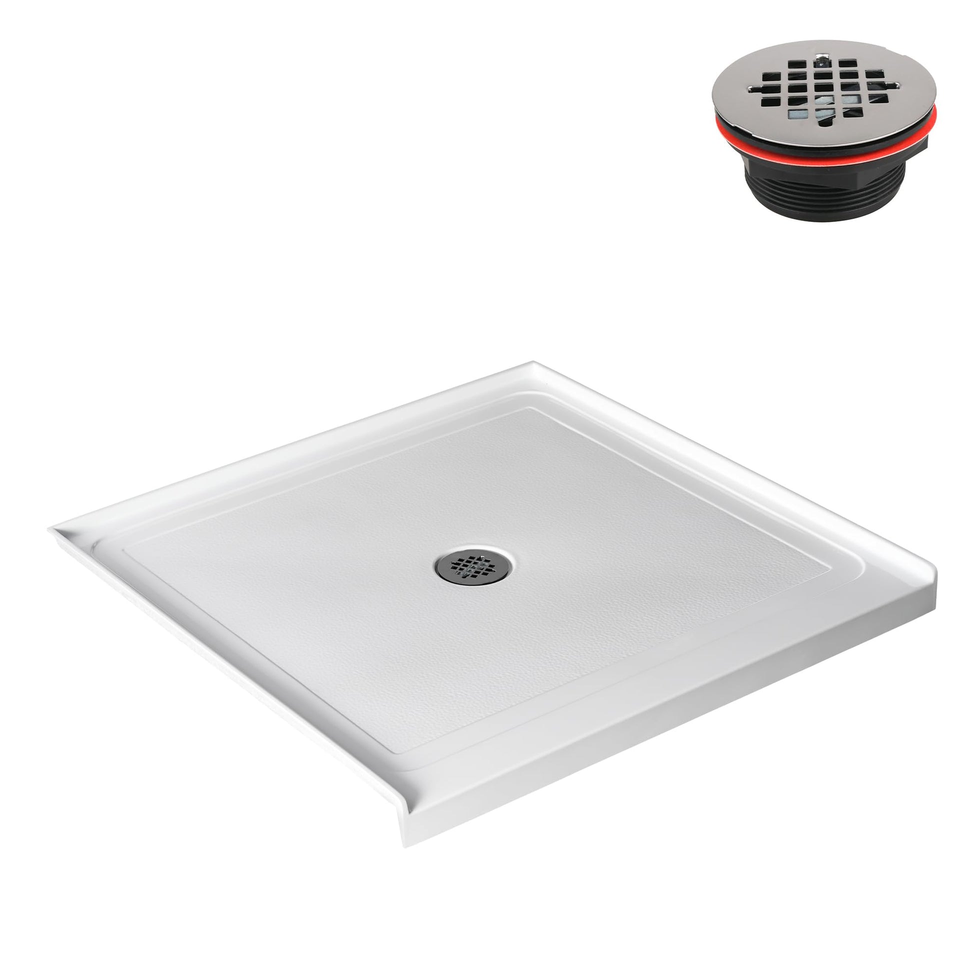White Smoke Streamline GB-540-164 38 in. x 38 in. Alcove Acrylic Shower Base in Glossy White With Center Drain, ABS Drain Included