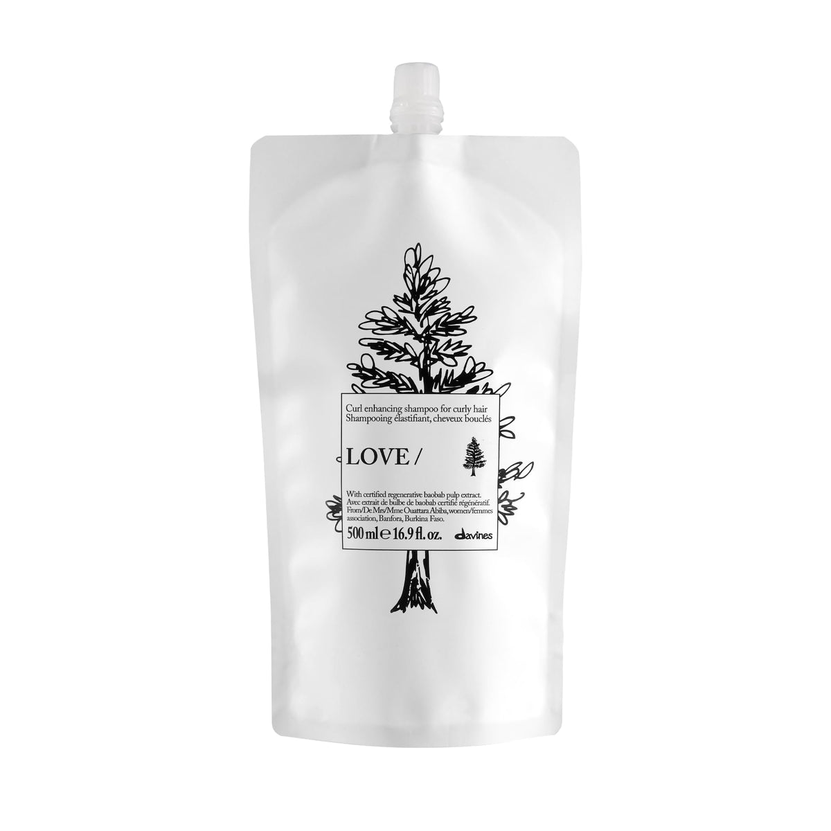 White Smoke Davines LOVE CURL/Shampoo To Lock In Moisture For Curly Hair Refill Size