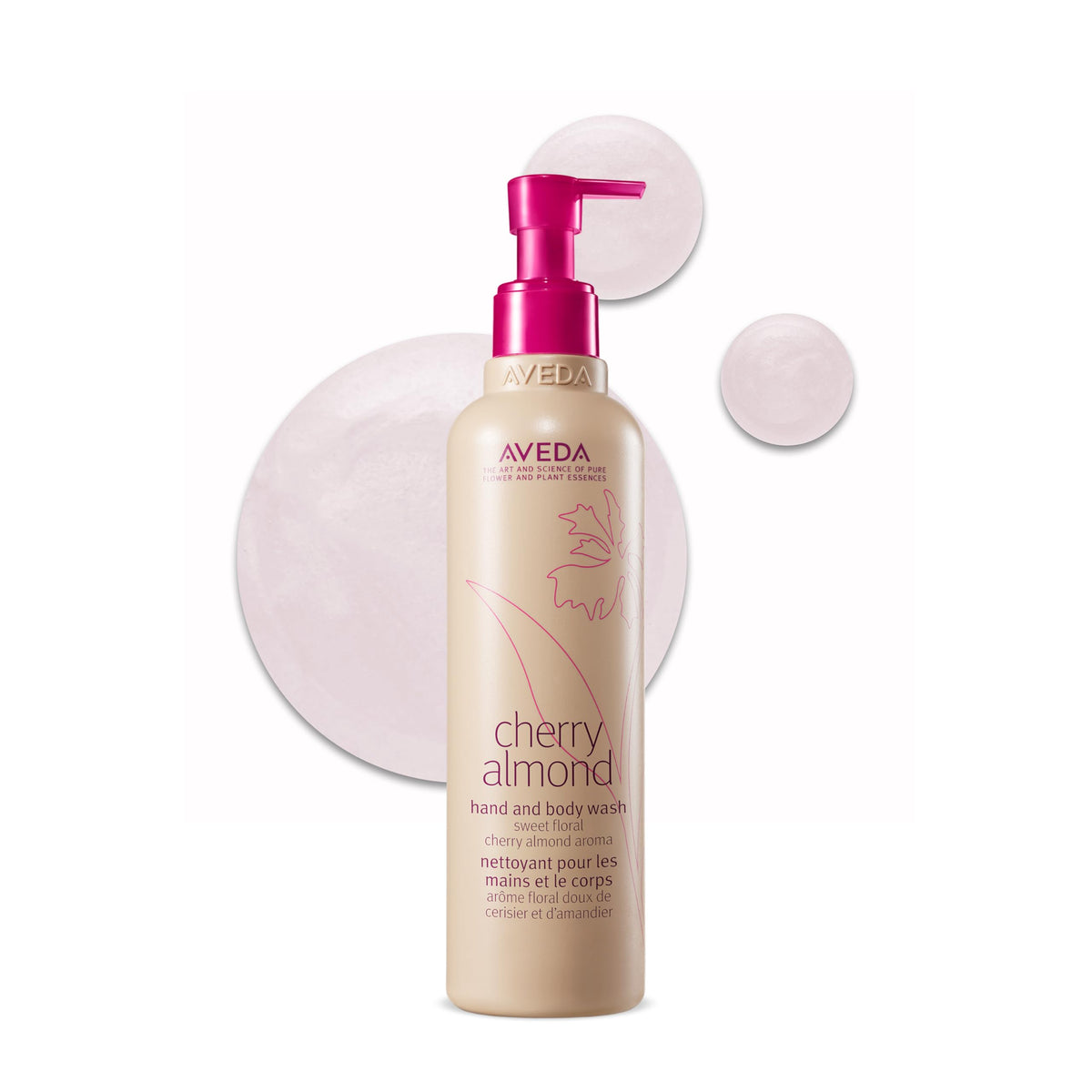 White Smoke AVEDA Cherry Almond Hand & Body Wash |with Sweet Almond Oil, Cherry Blossom Extract | Sweet Floral Aroma of Tonka Bean, Certified Organic Orange, Ylang Ylang | 97% Naturally Derived*, 8.5 Fl Oz