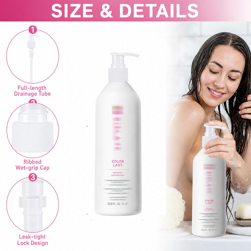 White Smoke 2 Packs Pump for Biolage Shampoo and Conditioner 1L / 33.8 oz Bottle, Liter Pump for Biolage 33.8 oz Dispenser Pumps