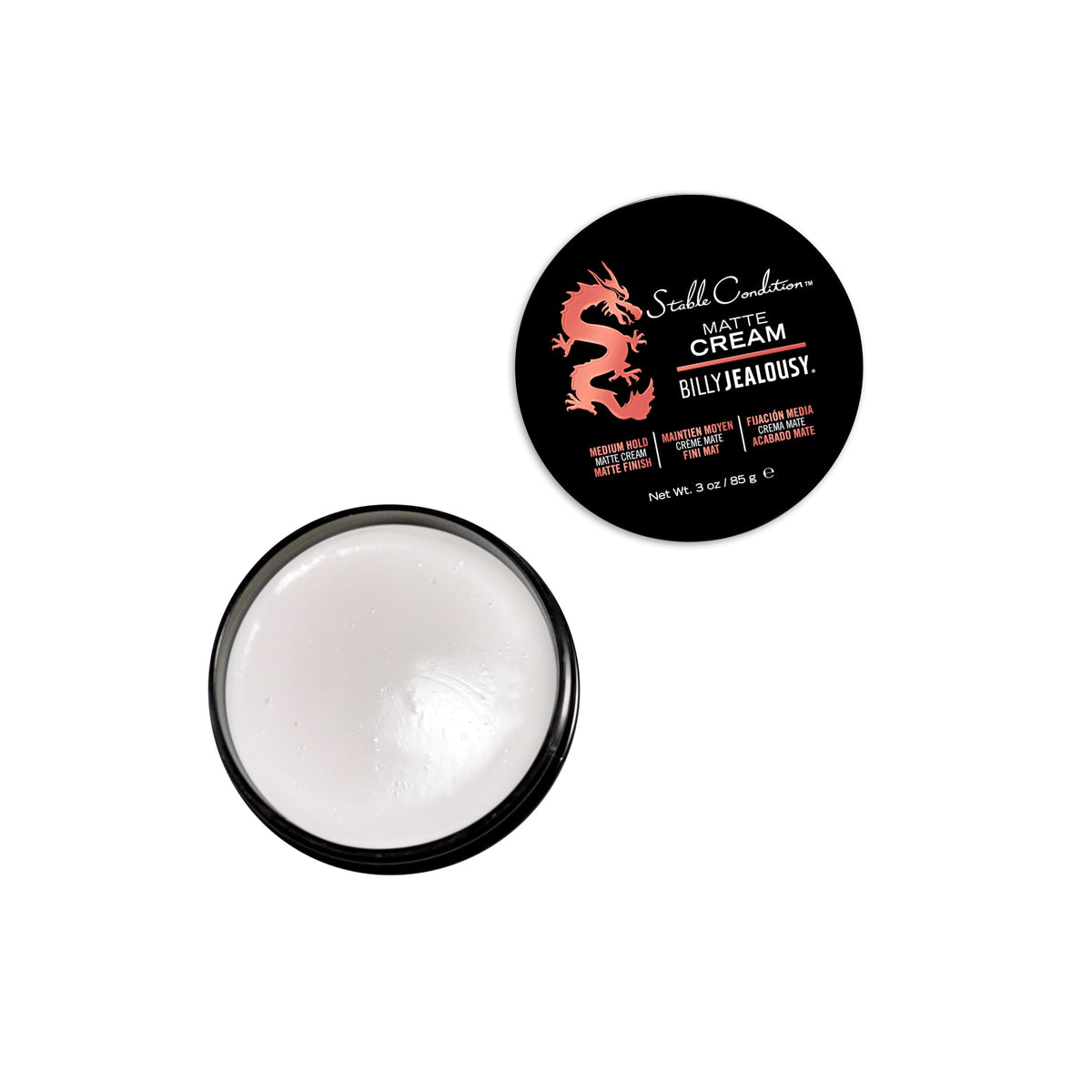 White Smoke Billy Jealousy Stable Condition Matte Cream for Men with Natural Hold and Matte Finish, Reworkable, Lightweight, Water Based Hair Styling Product, Vanilla & White Musk Scent, 3 Oz.