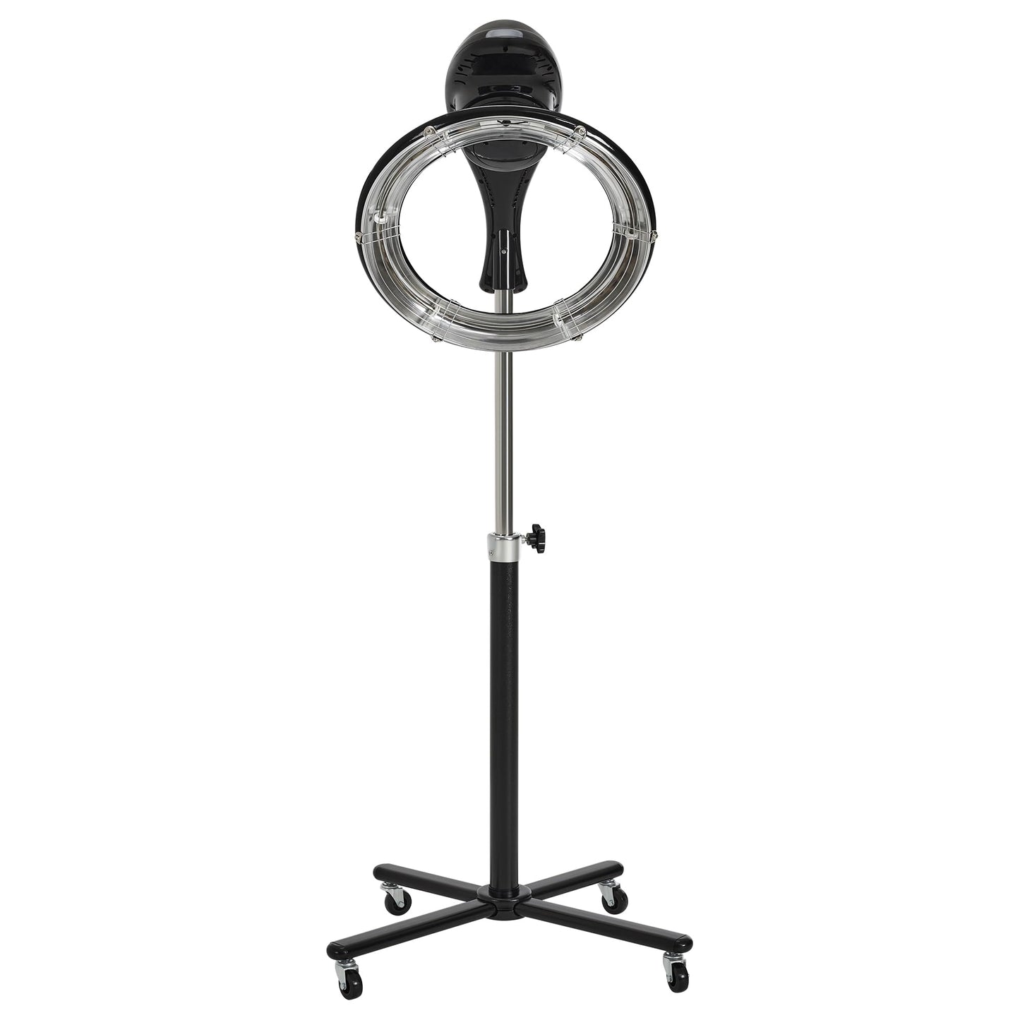 White Smoke BarberPub Orbiting Hair Dryer Processor with Adjustable Height & Smart Control Panel, 1100W Salon Hair Care Stand Station with Rolling Base for Hairstylist HDP01 (Black)