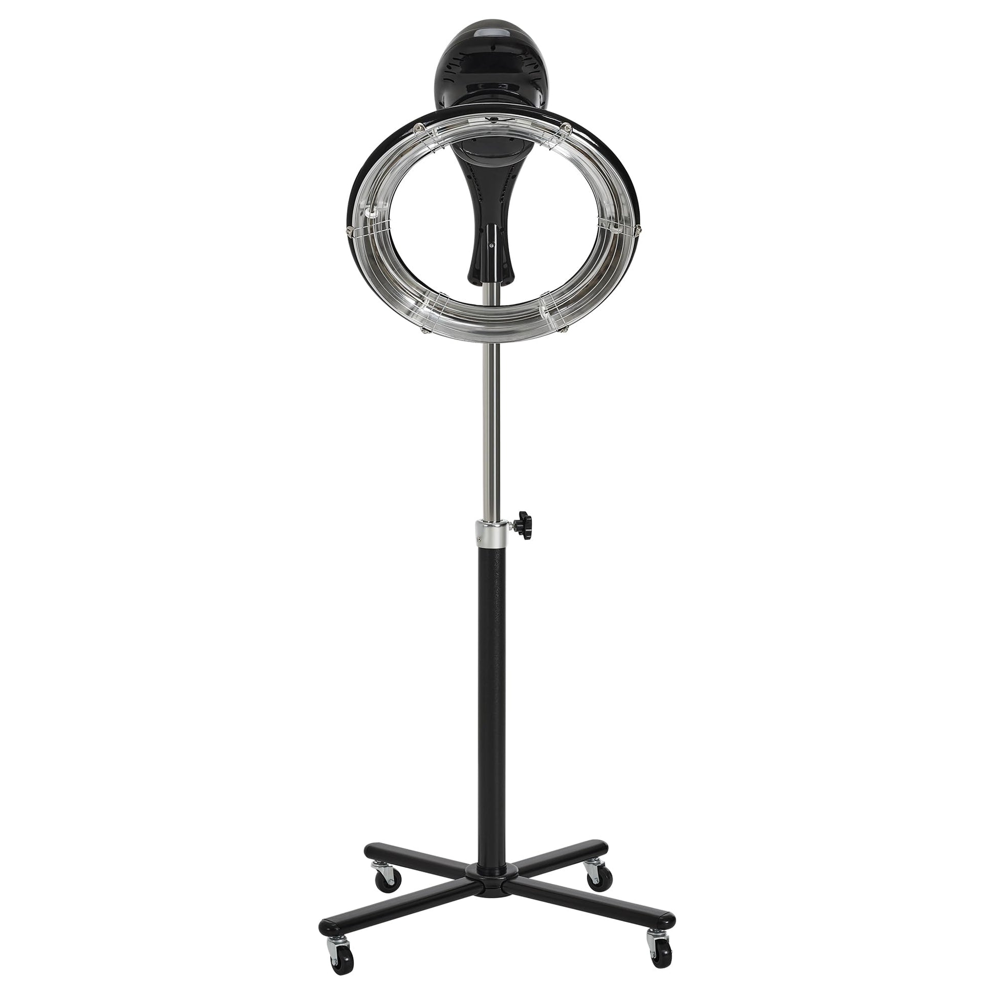 White Smoke BarberPub Orbiting Hair Dryer Processor with Adjustable Height & Smart Control Panel, 1100W Salon Hair Care Stand Station with Rolling Base for Hairstylist HDP01 (Black)