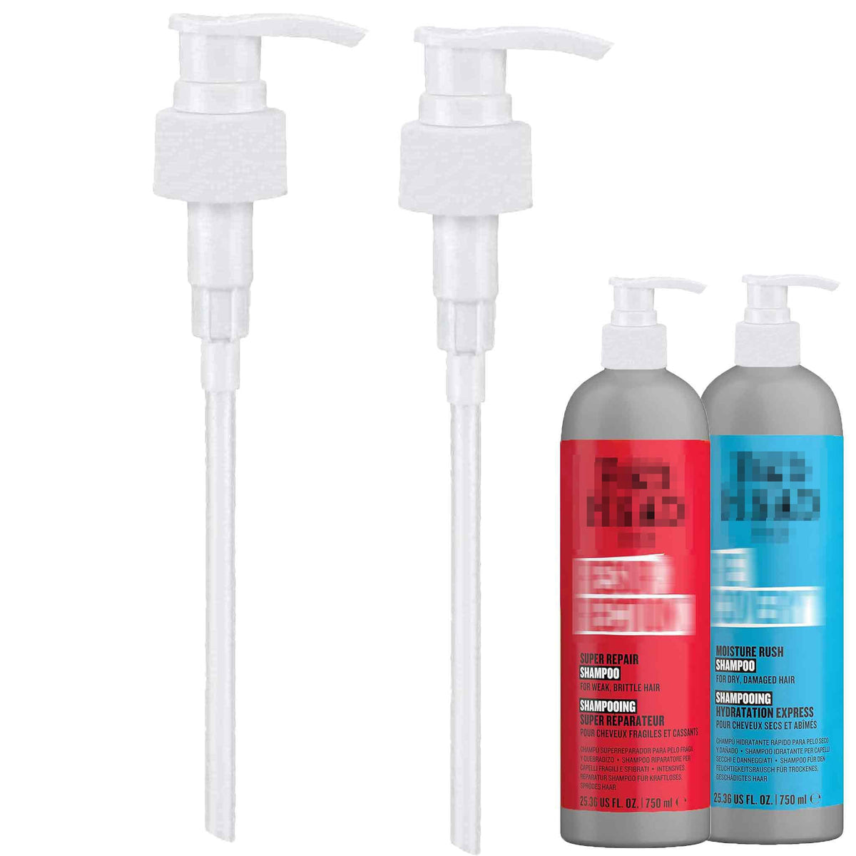 White Smoke Shampoo/Conditioner Pump Compatible with TIGI Bed Head 25.36 Fl Oz Bottles, Dispenser Liter Pump for Bed Head Shampoo and Conditioner, 2-Pack