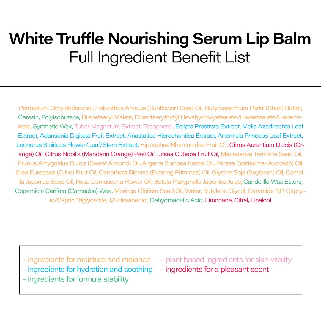 White Smoke d'alba Piedmont Italian White Truffle Nourishing Serum Lip Balm, Vegan Skincare, Hydrating Lip Care with White Truffles for All Skin Types, Glowy Finish, Safe for Sensitive Skin