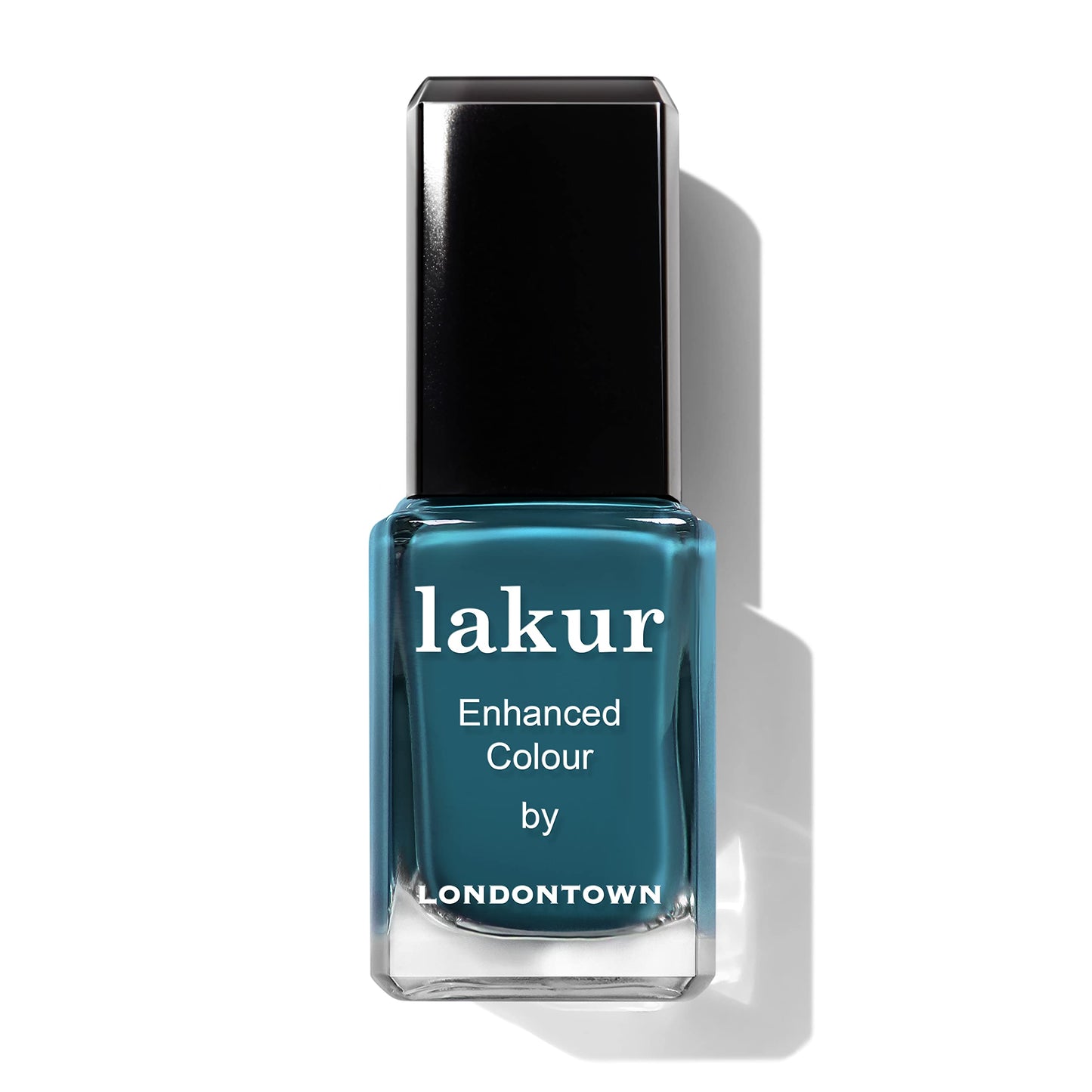 Black LONDONTOWN Lakur Nail Polish – Blue, Long-Lasting, Streak-Free, Chip-Resistant | 21+ Free Non-Toxic Vegan Nail Color, Strengthens & Hydrates Nails, 0.4 Fl Oz, Magpie