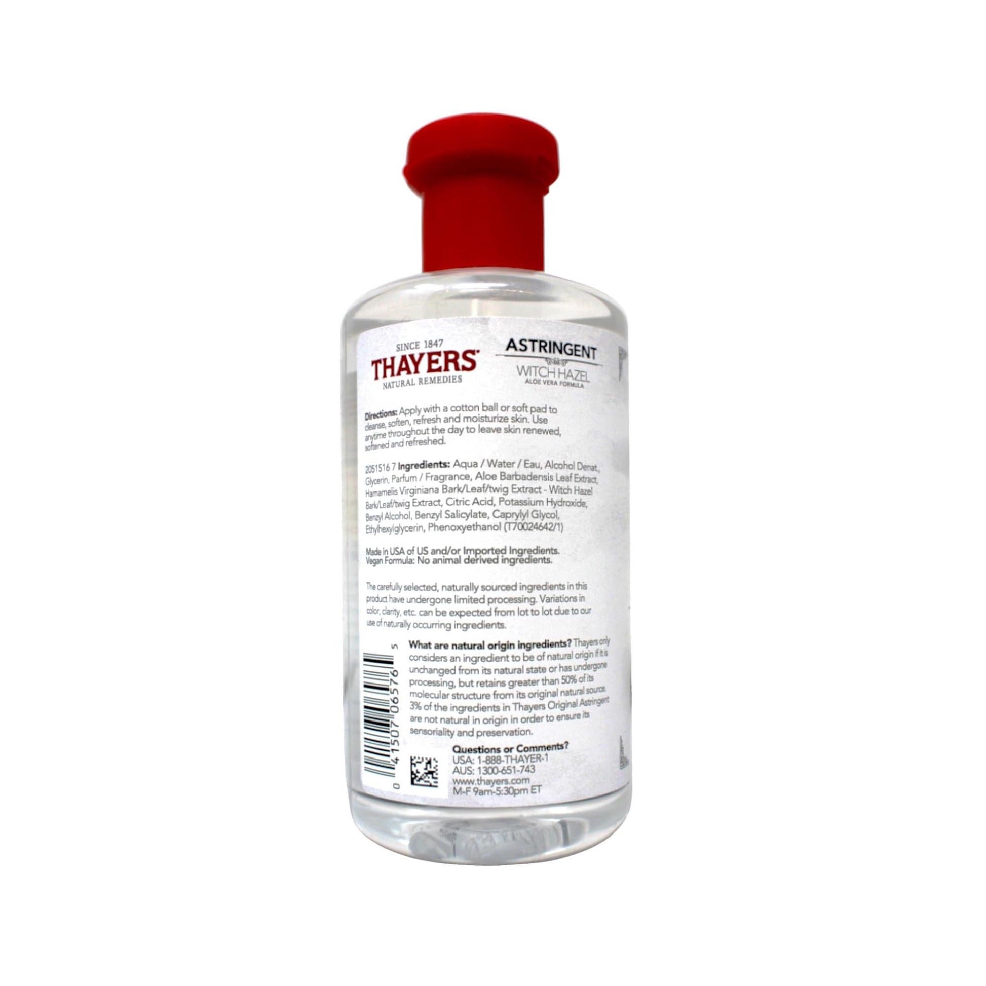 Light Gray Thayers Witch Hazel with Aloe Vera, Original Astringent 12 oz (Pack of 6)