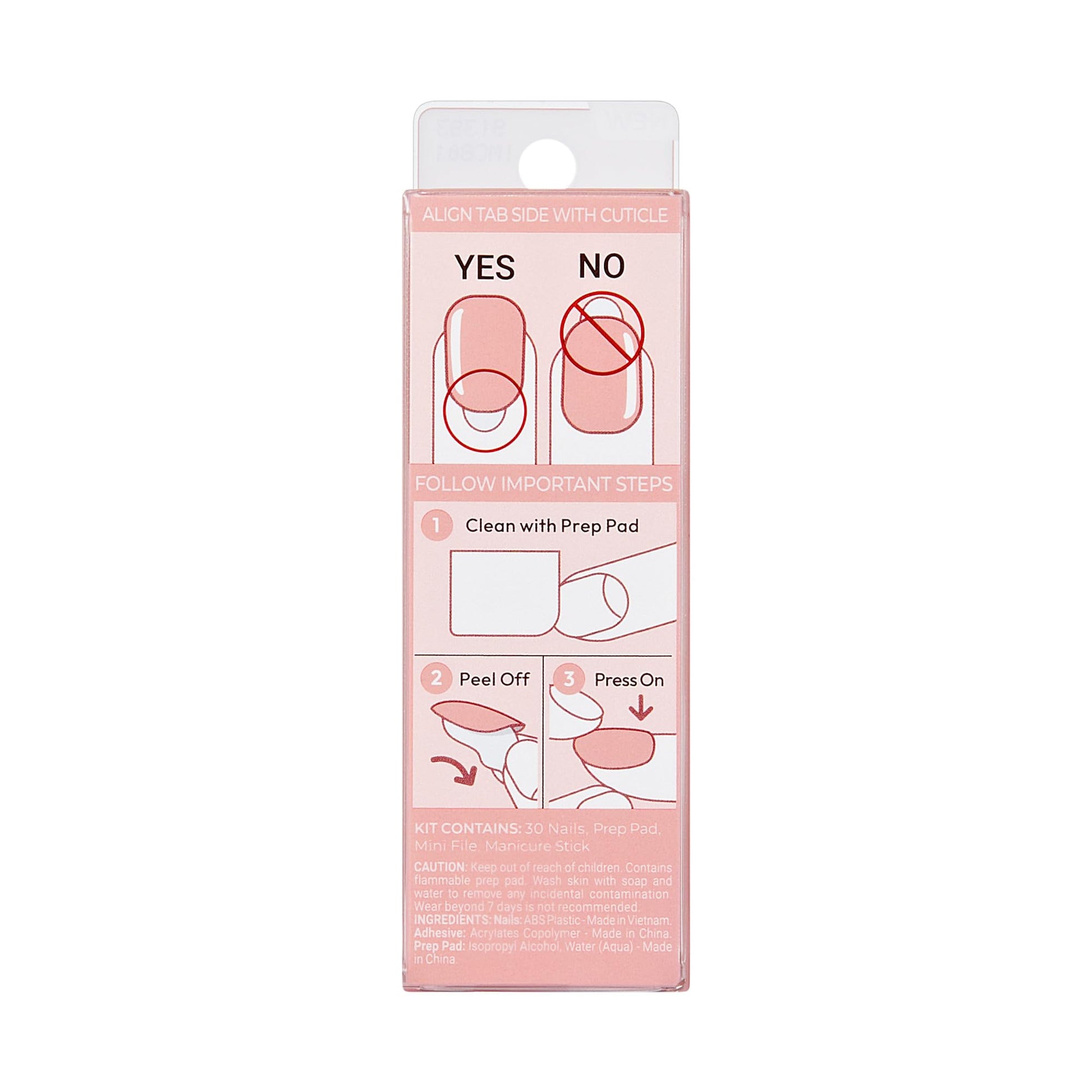 Light Pink Kiss Impress No Glue Mani Press On Nails, Bare but Better, 'Instinct', Pink, Short Size, Squoval Shape, Includes 30 Nails, Prep Pad, Instructions Sheet, 1 Manicure Stick, 1 Mini File