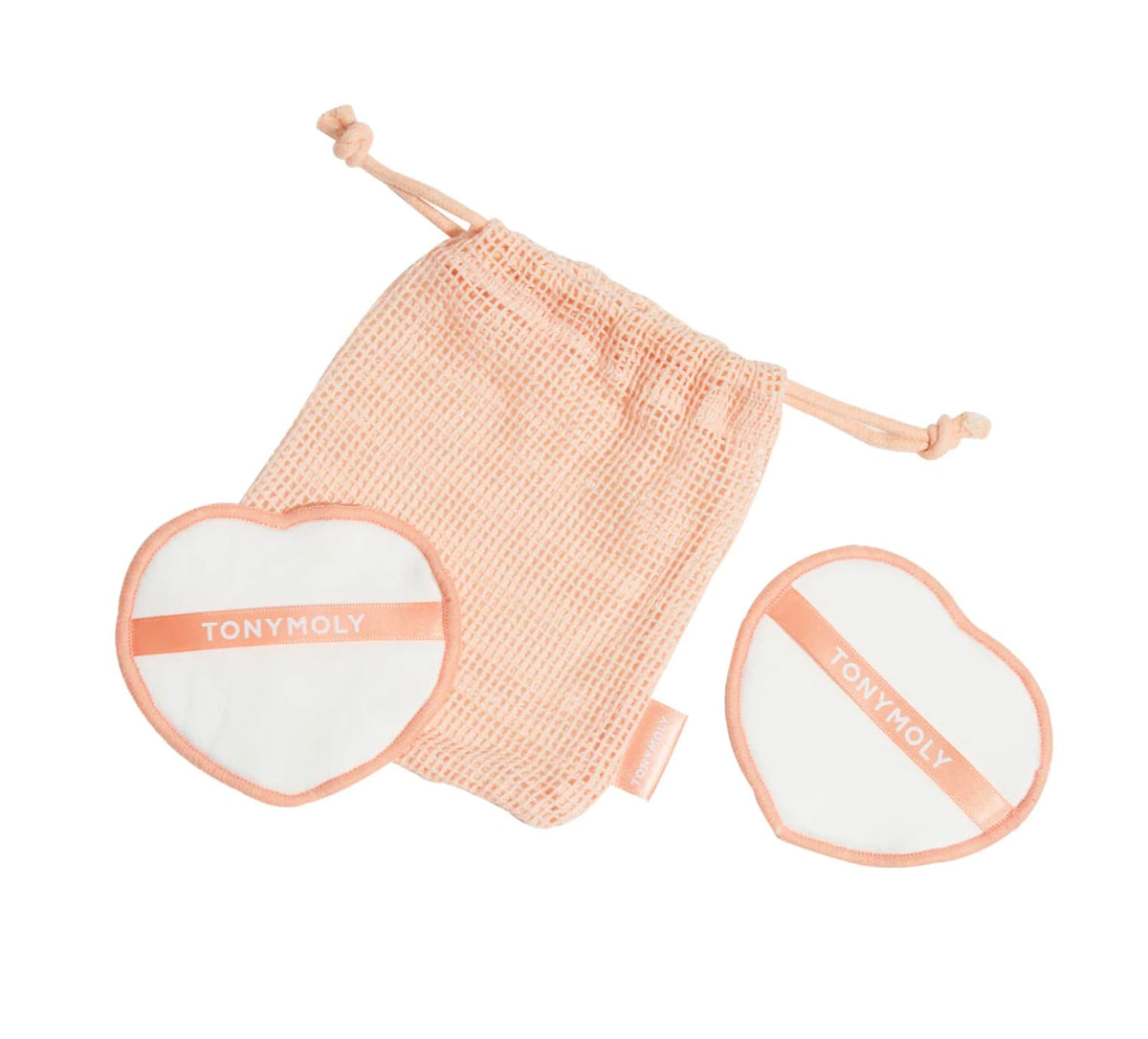 White Smoke TONYMOLY Re-Usable Cotton Rounds, 14ct - Heart-Shaped Eco-Friendly Washable