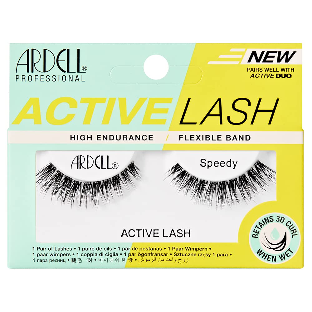 Lavender Ardell Active Lashes Speedy - Long-Lasting False Eyelashes, Sweat-Resistant, Natural Look for Active Wear
