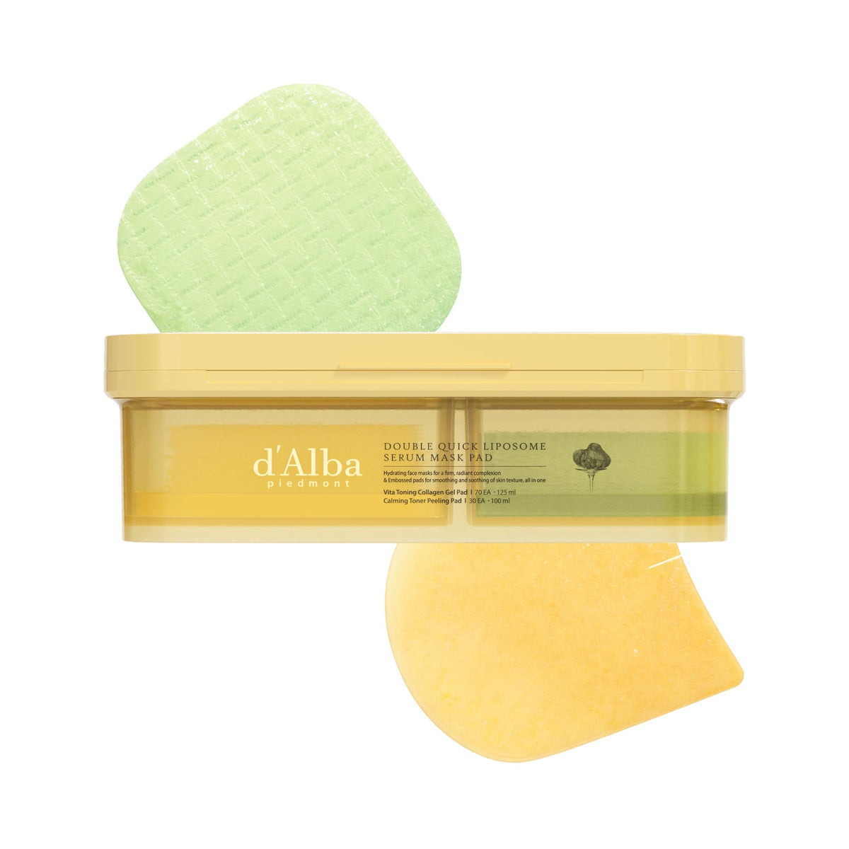 White Smoke d'alba Piedmont Double Quick Liposome Serum Mask Pad, 70 Gel+30 Peeling Pad