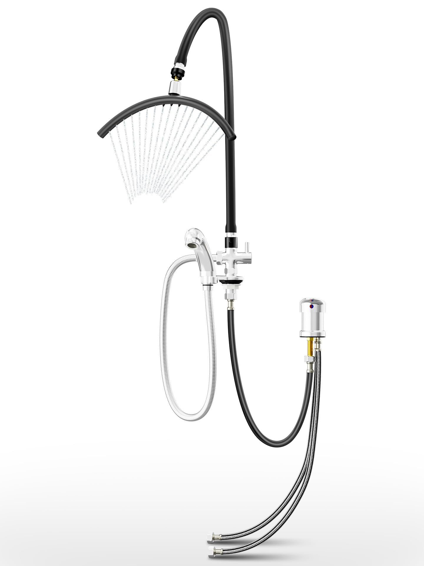 White Smoke Head Spa Tools - Professional Shampoo Bowl Waterfall Equipment, Easy-Install Sink Faucet Hose Attachment for Hair Salon, Home & Salon