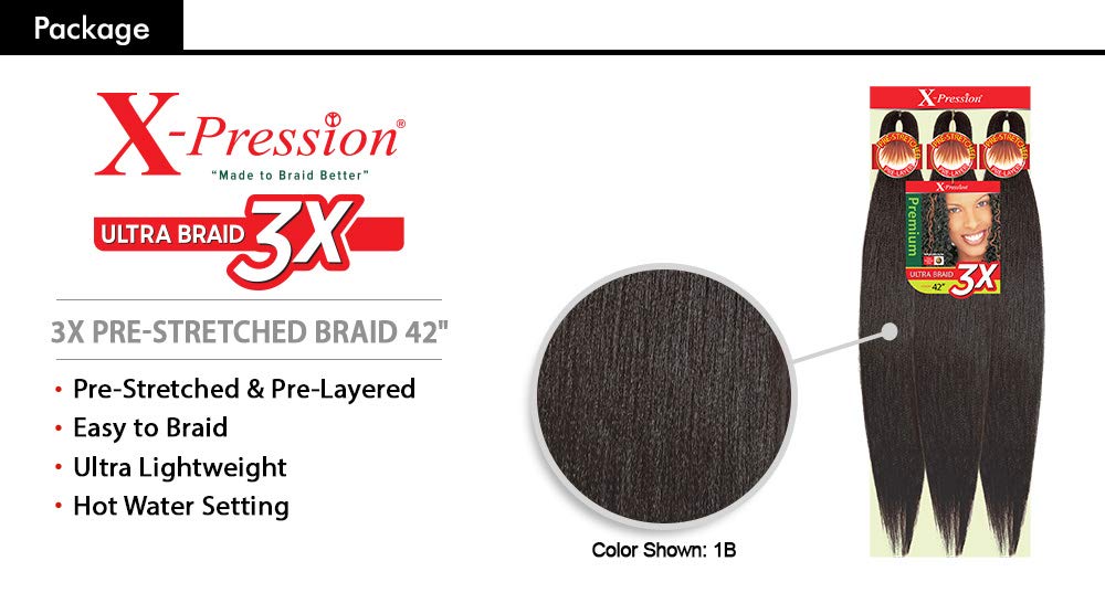 White Smoke MULTI PACK DEALS! Outre Braids X-Pression Kanekaion 3X Pre Stretched Braid 42" (5-PACK, 425)