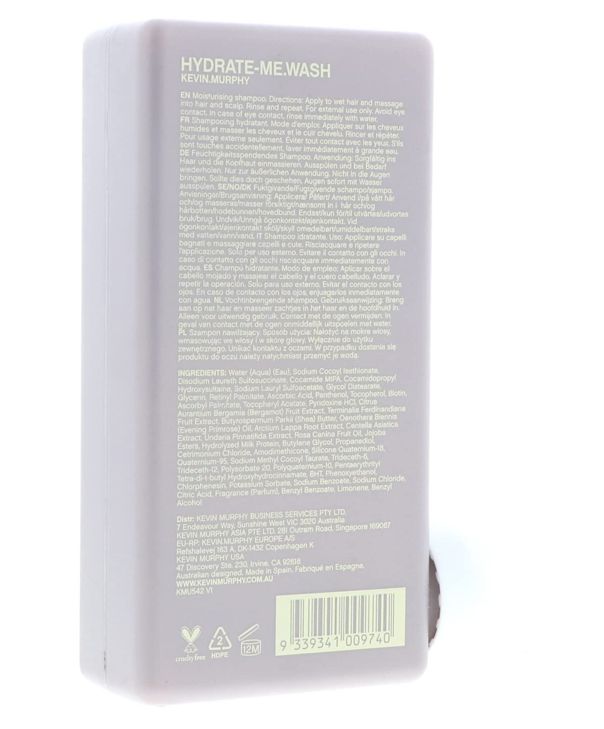 Gray Kevin Murphy Hydrate Me Wash Kakadu Plum Infused Moisture Delivery Shampoo