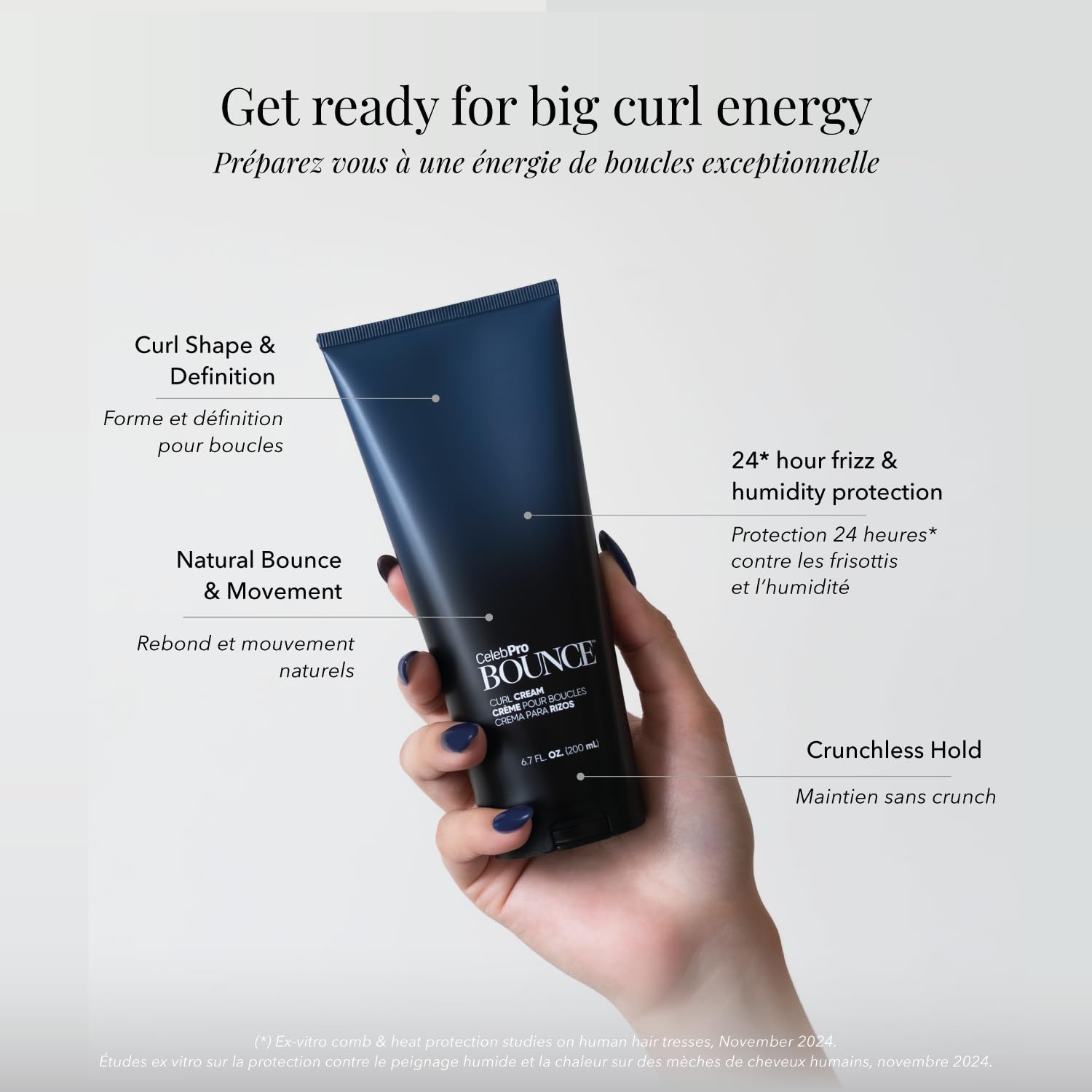 Lavender CelebPro BOUNCE Curl Cream, Hydrating Curl Cream for Defined Curly Hair, 6.7oz