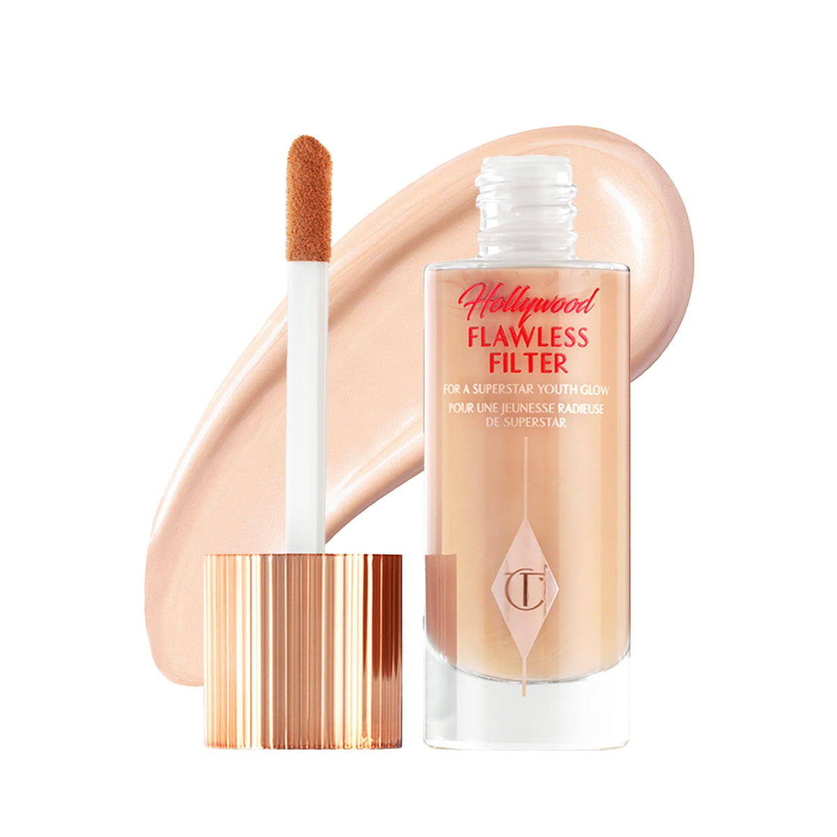 White Smoke Charlotte Tilbury Hollywood Flawless Filter - Multi‑Use Makeup Primer, Complexion Booster & Illuminating Liquid Highlighter with Sheer Coverage - Smooths & Blurs Skin