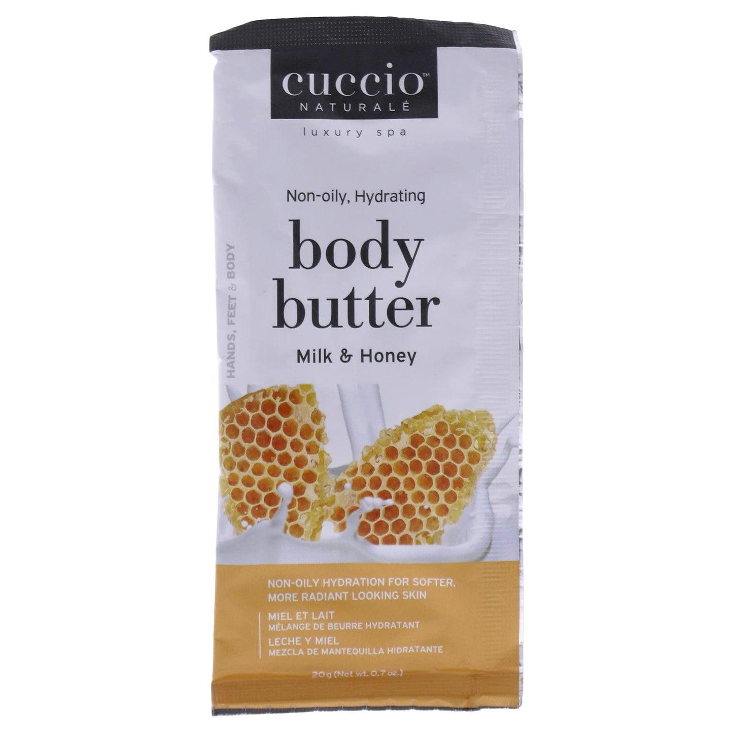 Light Gray Cuccio Naturale Luxury Spa Non-Oily Hydrating Butter - Milk and Honey for Unisex - 0.7 oz Body Butter
