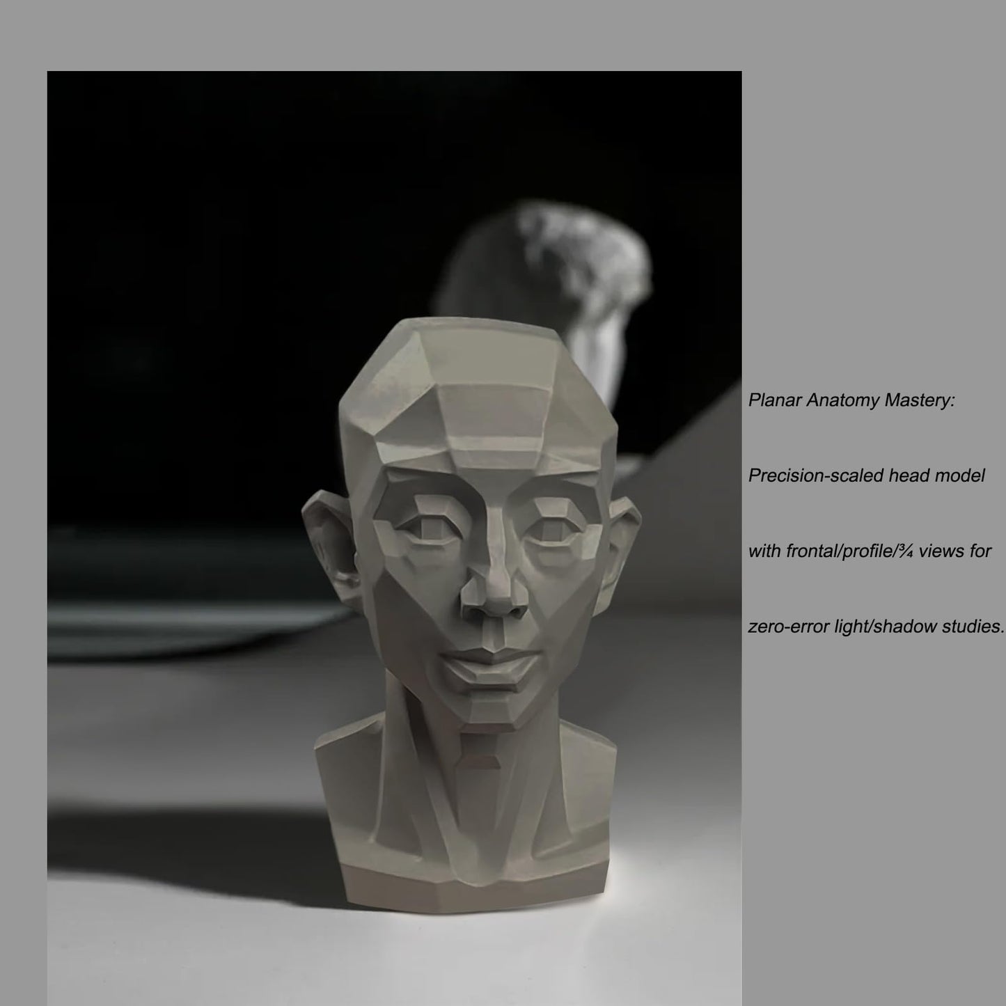 Black Planar Head Model Drawing Mannequin Artists Learn Planes of Face Human Manikin Head for Medical and Artistic Drawing Skecthing Painting