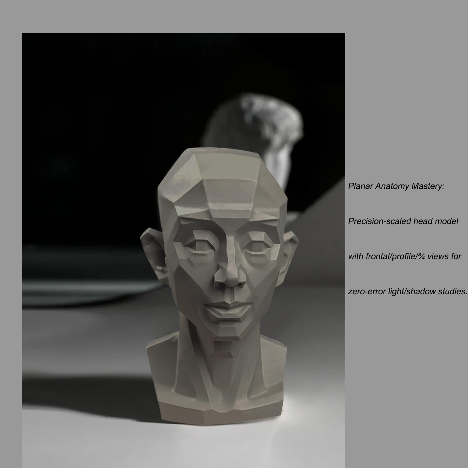Black Planar Head Model Drawing Mannequin Artists Learn Planes of Face Human Manikin Head for Medical and Artistic Drawing Skecthing Painting