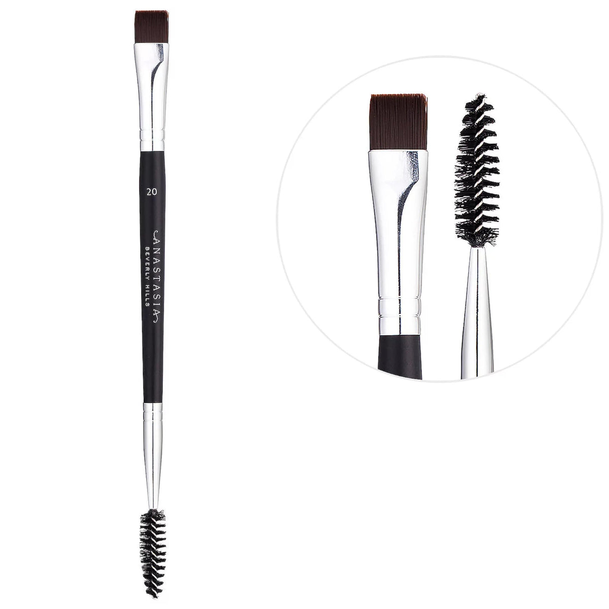 White Smoke Anastasia Beverly Hills - Brush #20 - Dual-Ended Flat Detail Brow Brush